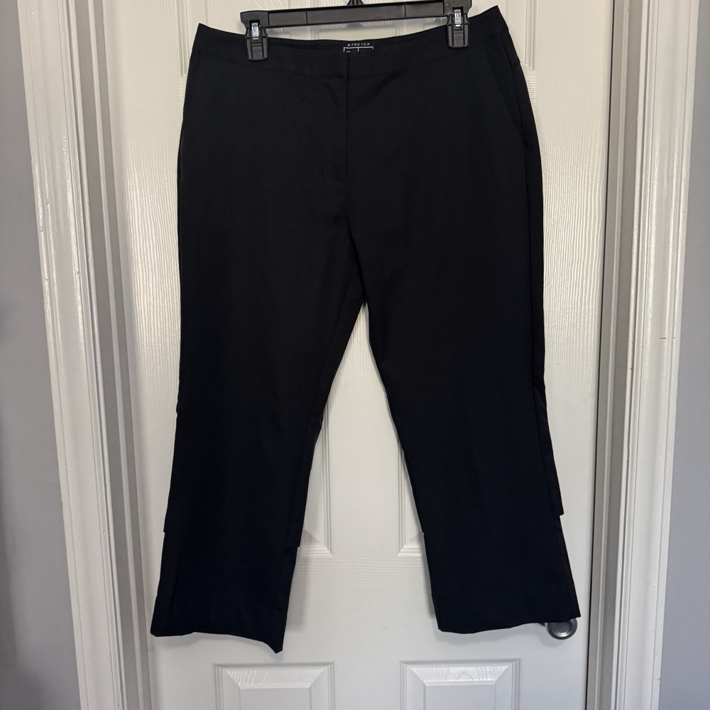 Adidas Women Black‎ Cropped Stretch Golf Pants Size 10 EUC Vent Layered Leg